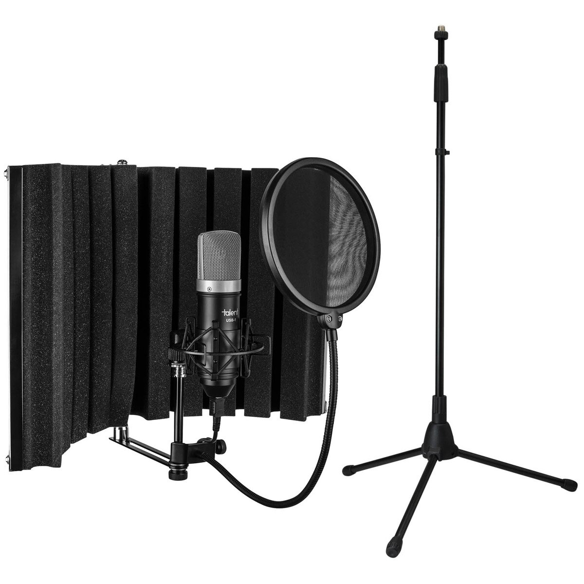 Talent AllInOne Recording Bundle Vocal Booth USB Mic Shock